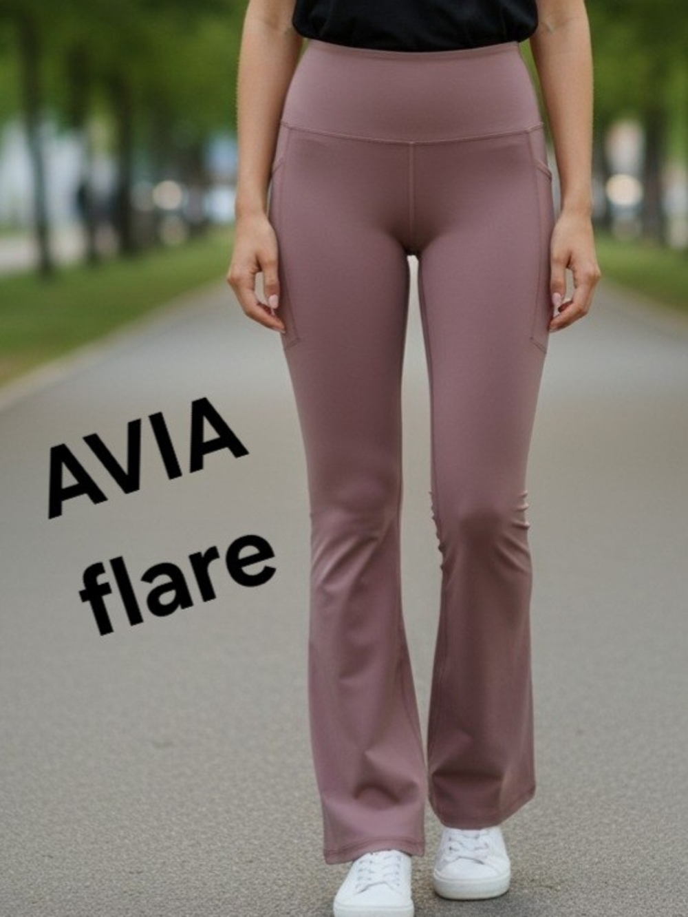AVIA Women's Mauve Flare Pocket Leggings